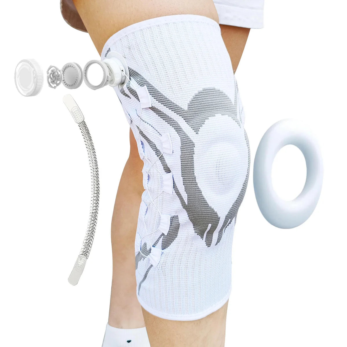 Dial-Adjustable Compression Knee Brace with Spring Support